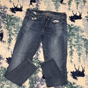 American Eagle Outfitters Women's Straight Leg Jeans - Dark Blue Wash